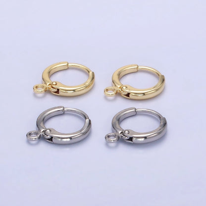 14K Gold Filled 12mm Cartilage Huggie Earring Findings in Gold &amp; Silver | K014 Z723