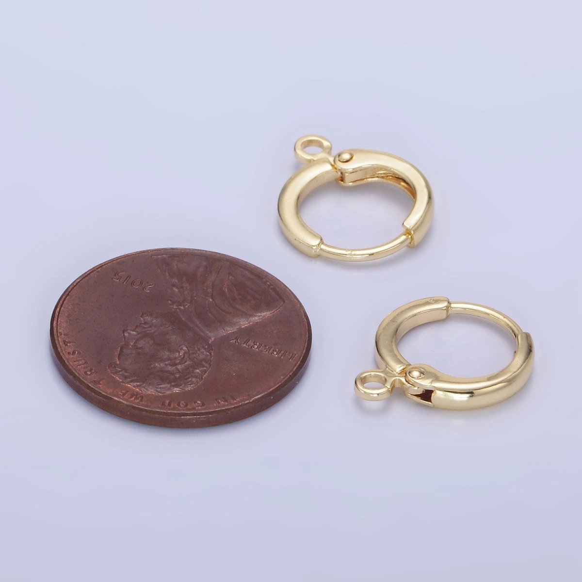 14K Gold Filled 12mm Cartilage Huggie Earring Findings in Gold &amp; Silver | K014 Z723