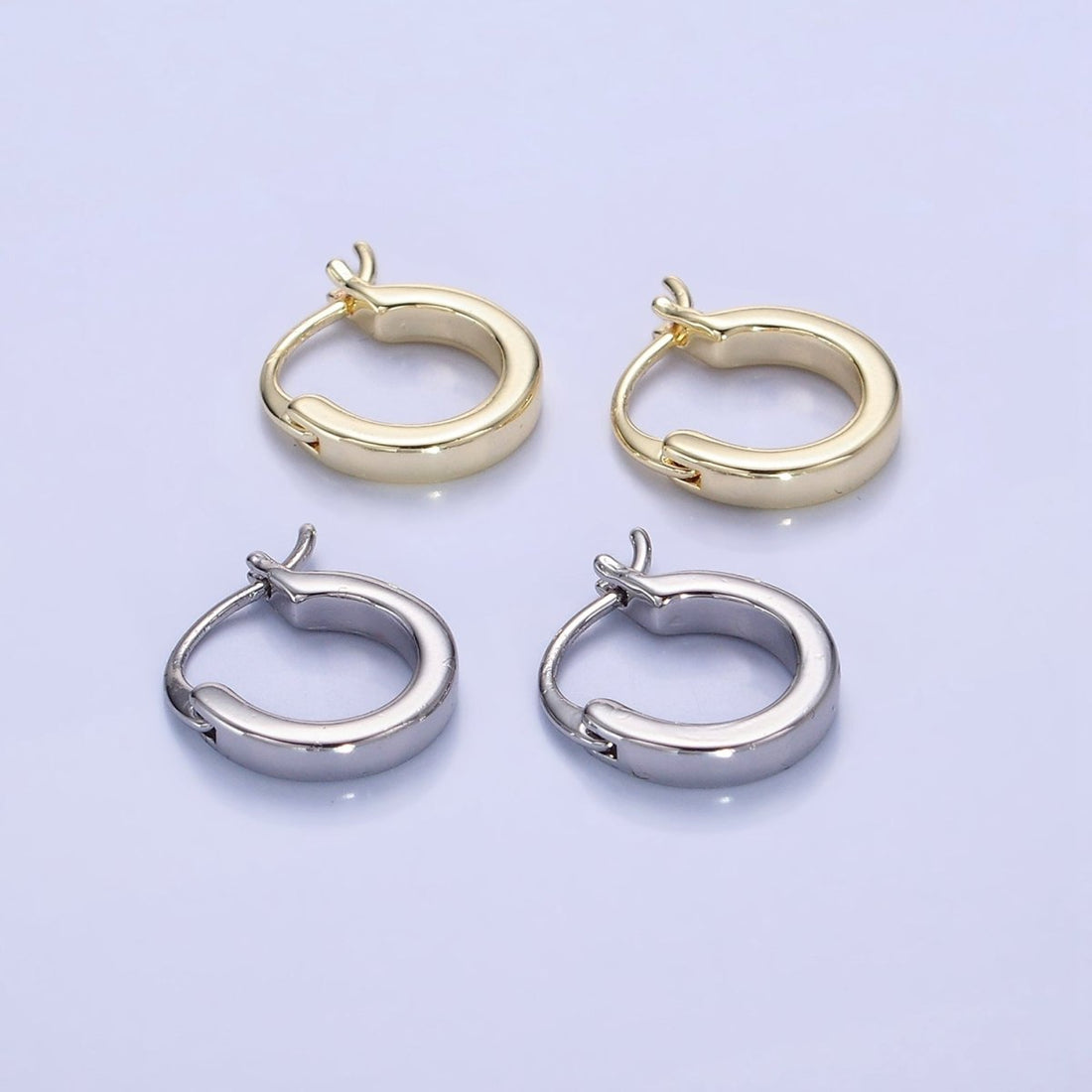 14K Gold Filled 12mm Cartilage Latch Hoop Earrings in Gold &amp; Silver | AB1358 AB1359