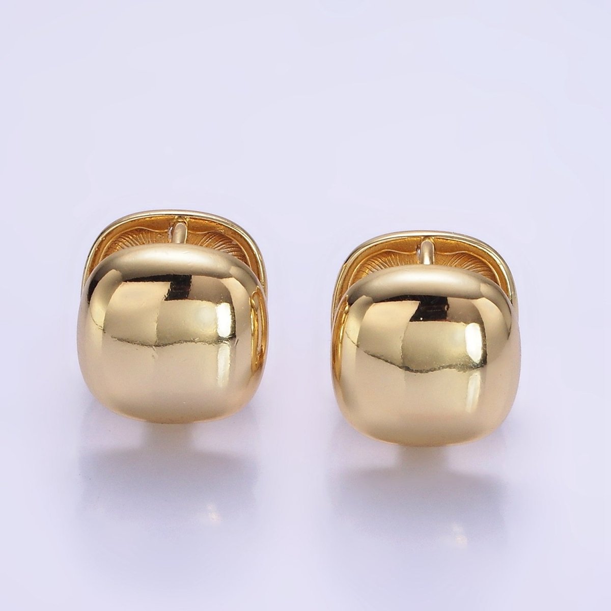 14K Gold Filled 12mm Chubby Square Minimalist Cartilage Huggie Earrings | AE410