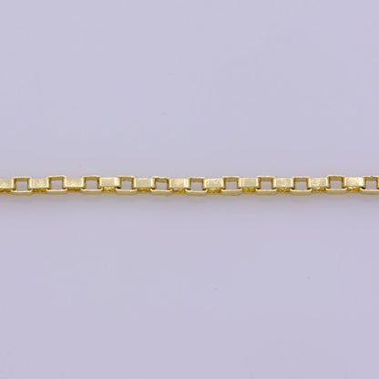 14K Gold Filled 1.2mm Dainty Box Layering 18 Inch Chain Necklace w. Spring Ring | WA-389 Clearance Pricing