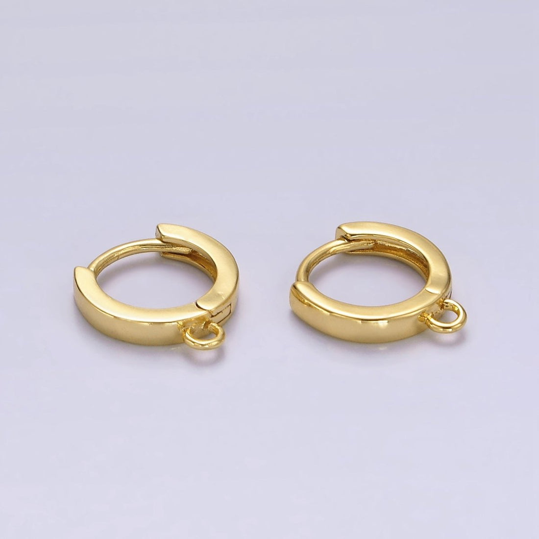 14K Gold Filled 12mm Flat Minimalist Huggie Open Loop Earrings Finding Supply | Z-568 Z-640