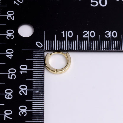 14K Gold Filled 12mm Mini Flat Minimalist Cartilage Huggie Earrings | AD-463