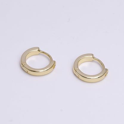 14K Gold Filled 12mm Mini Flat Minimalist Cartilage Huggie Earrings | AD-463