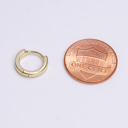 14K Gold Filled 12mm Mini Flat Minimalist Cartilage Huggie Earrings | AD-463