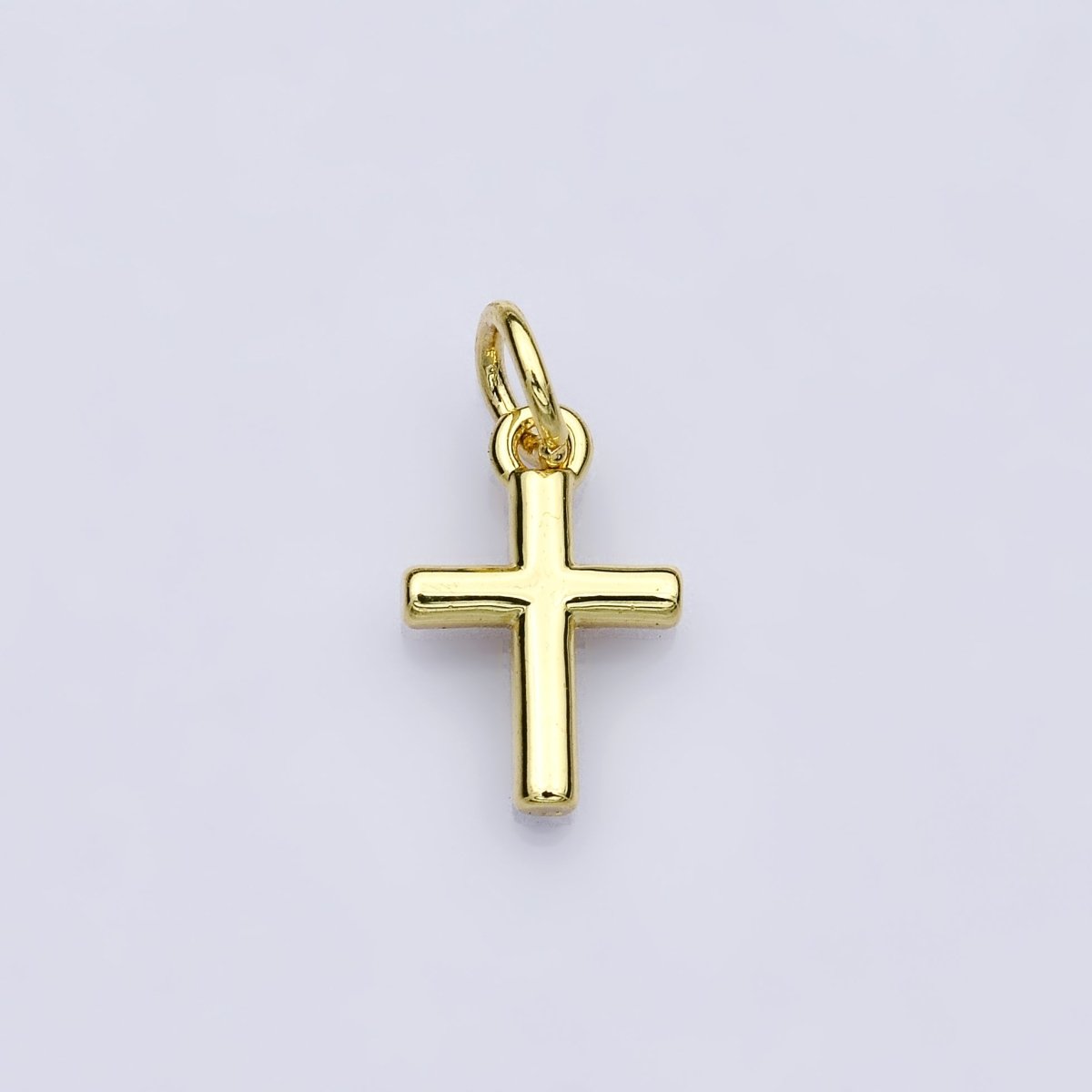 14K Gold Filled 12mm Minimalist Cross Mini Charm | AH638