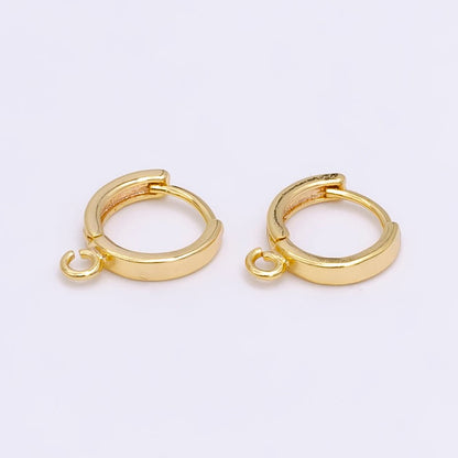 14K Gold Filled 12mm Open Loop Huggie Earrings Finding Supply | Z387