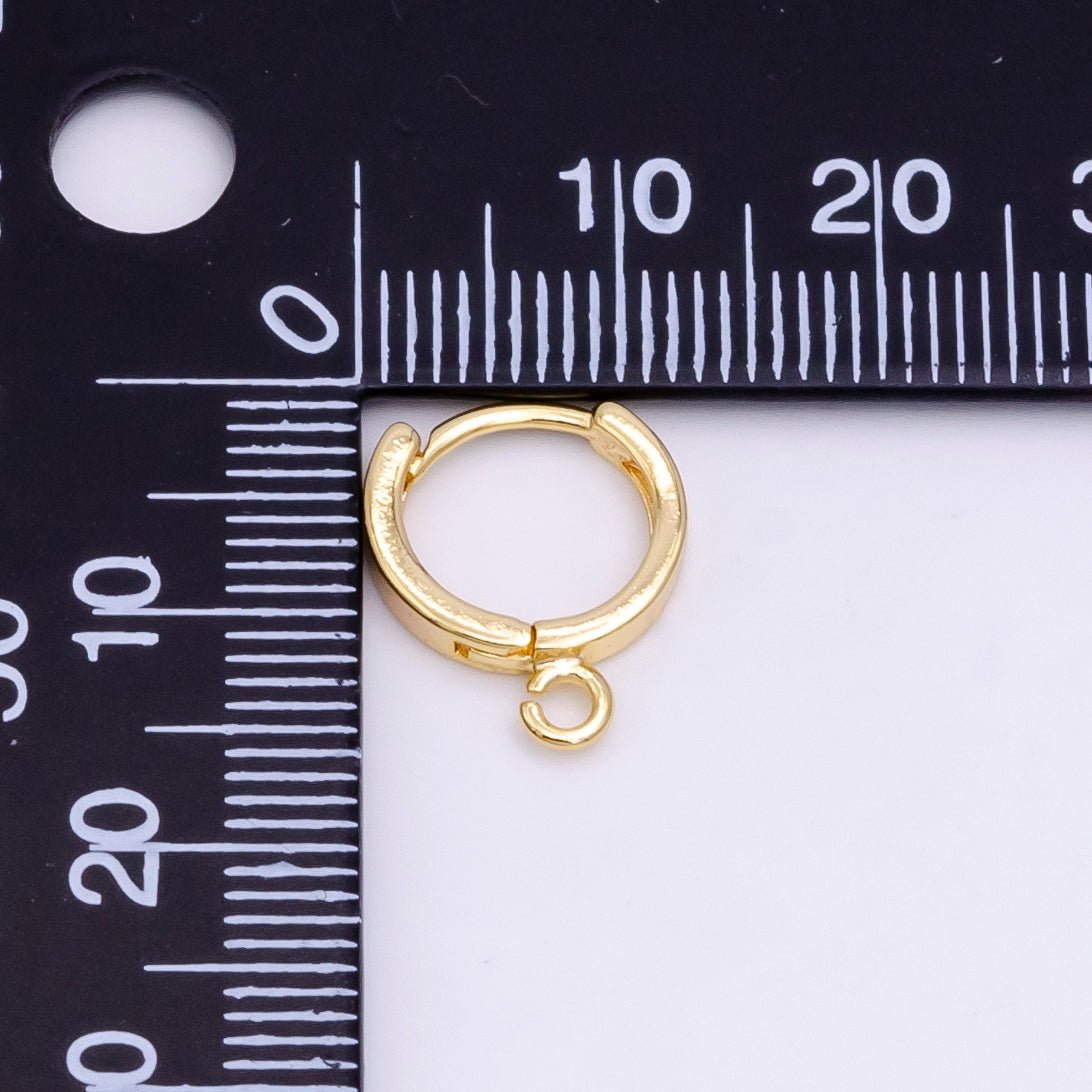 14K Gold Filled 12mm Open Loop Huggie Earrings Finding Supply | Z387