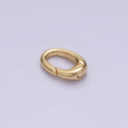 14K Gold Filled 12mm Oval Push Gate Clasps Charm Holder Enhancer Findings | Z725