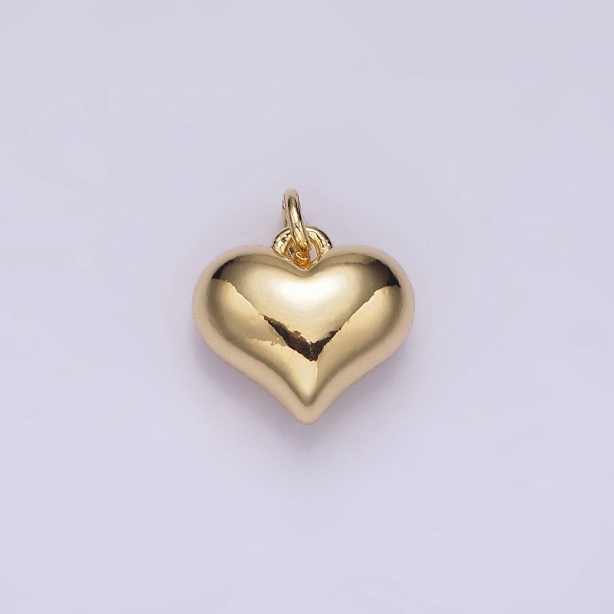 14K Gold Filled 12mm Puffed Minimalist Heart Charm | AG440