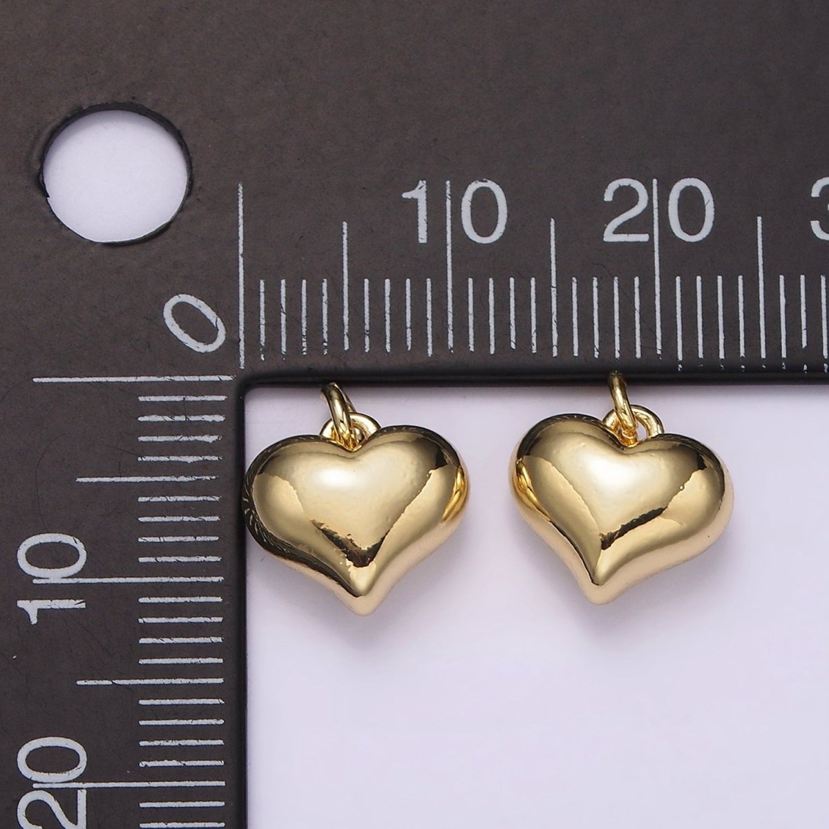 14K Gold Filled 12mm Puffed Minimalist Heart Charm | AG440