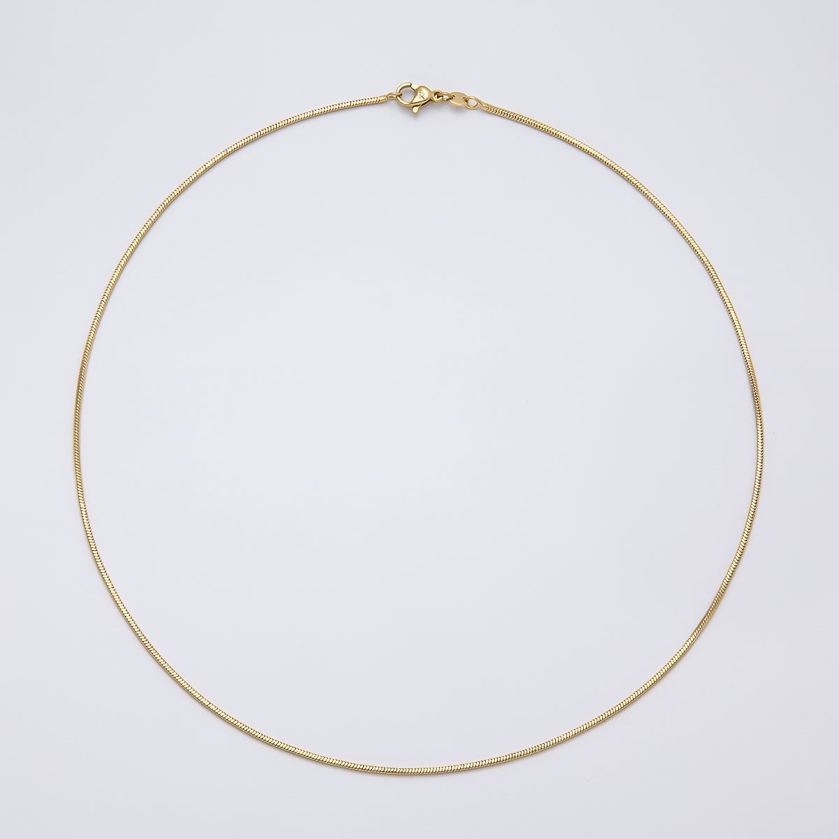14K Gold Filled 1.2mm Ribbed Minimalist Snake Chain 18 Inch, 20 Inch Necklace | WA-04284  WA-04285