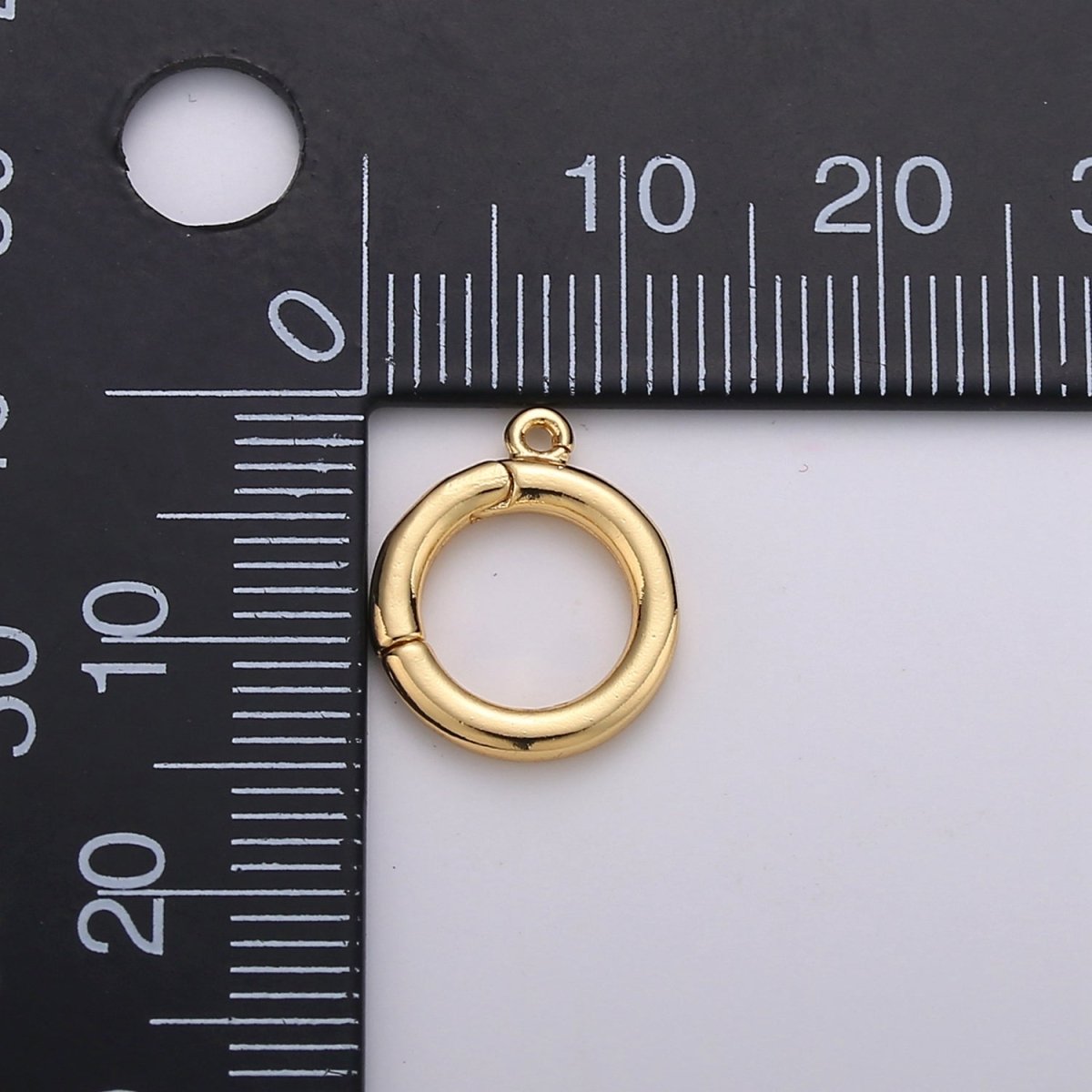 14K Gold Filled 12mm Round Pull Spring Gate Clasps Open Loop Silver Jewelry Supply in Gold &amp; Silver | K-913 Z-399
