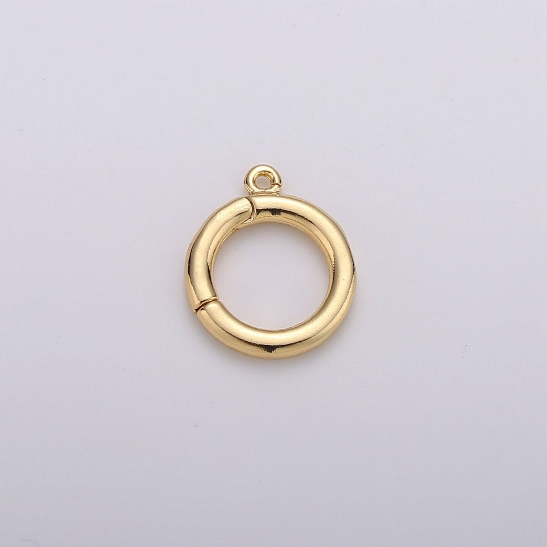 14K Gold Filled 12mm Round Pull Spring Gate Clasps Open Loop Silver Jewelry Supply in Gold &amp; Silver | K-913 Z-399