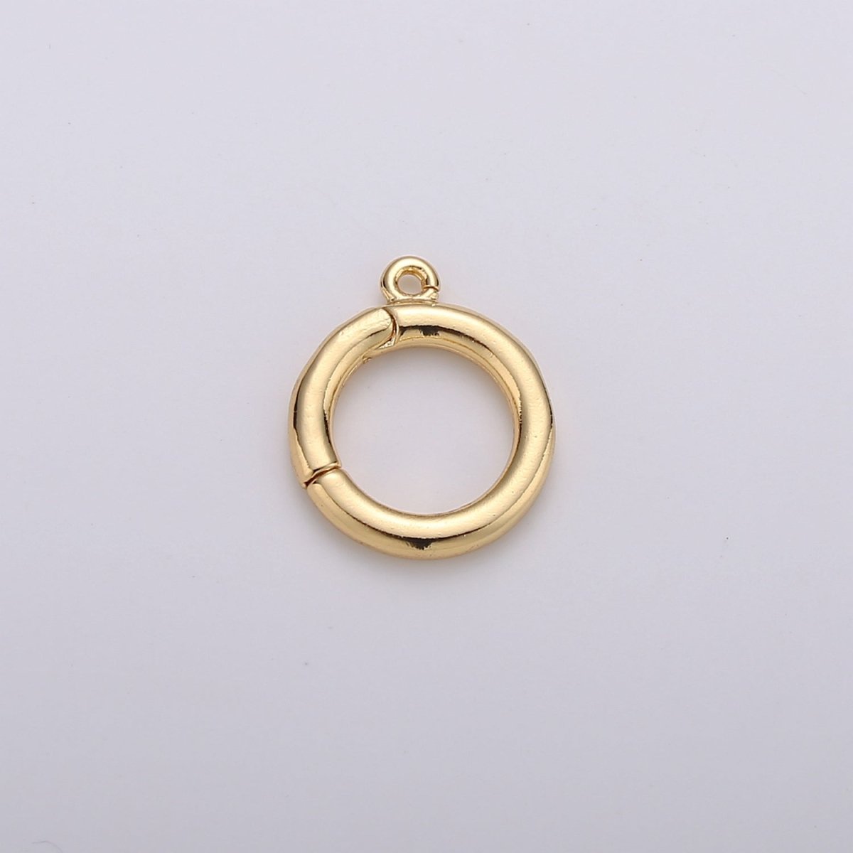14K Gold Filled 12mm Round Pull Spring Gate Clasps Open Loop Silver Jewelry Supply in Gold &amp; Silver | K-913 Z-399