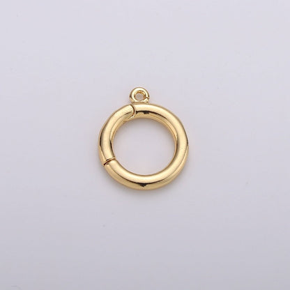 14K Gold Filled 12mm Round Pull Spring Gate Clasps Open Loop Silver Jewelry Supply in Gold &amp; Silver | K-913 Z-399