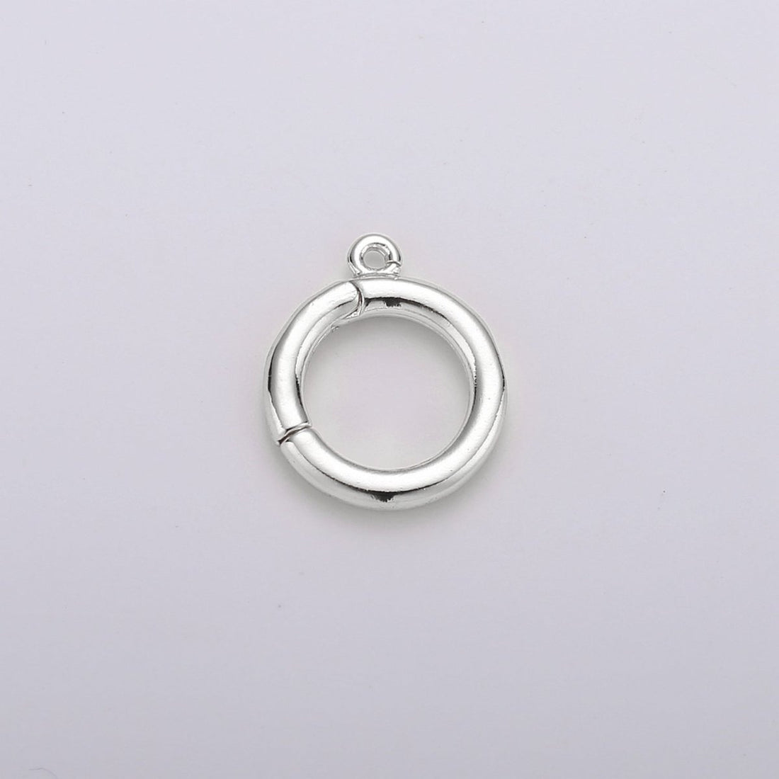 14K Gold Filled 12mm Round Pull Spring Gate Clasps Open Loop Silver Jewelry Supply in Gold &amp; Silver | K-913 Z-399