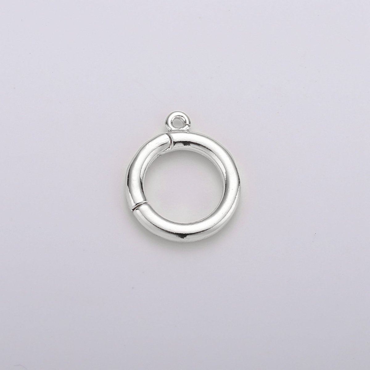14K Gold Filled 12mm Round Pull Spring Gate Clasps Open Loop Silver Jewelry Supply in Gold &amp; Silver | K-913 Z-399