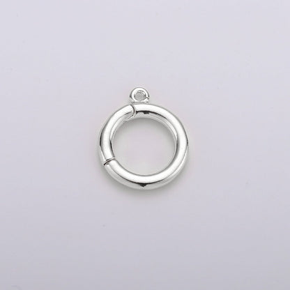 14K Gold Filled 12mm Round Pull Spring Gate Clasps Open Loop Silver Jewelry Supply in Gold &amp; Silver | K-913 Z-399