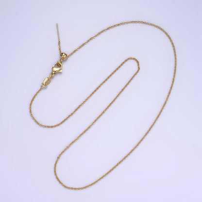 14K Gold Filled 1.3mm Cable Chain 17.3 Inch Slider Needle Adjustable Necklace | WA-2433