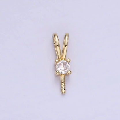 14K Gold Filled 13mm Clear CZ Drill Double Band Bail Findings Supply | Z711