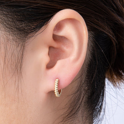 14K Gold Filled 13mm Croissant Cartilage Huggie Earrings | Earrings-00177