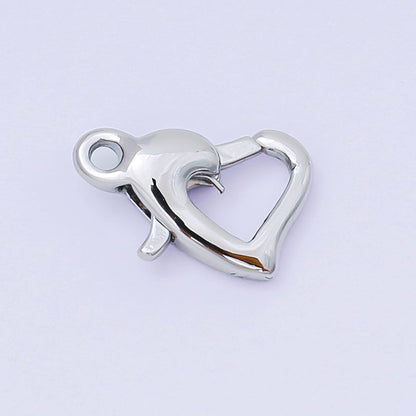 14K Gold Filled 13mm Heart Lobster Clasp Closure Finding in Gold &amp; Silver | Z1341