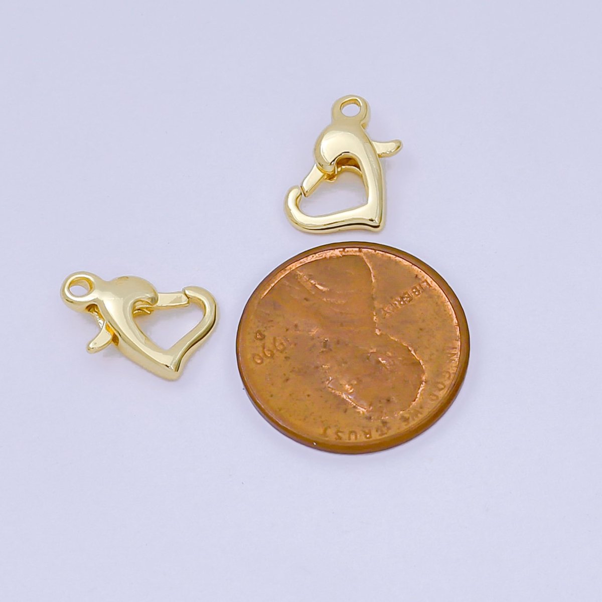 14K Gold Filled 13mm Heart Lobster Clasp Closure Finding in Gold &amp; Silver | Z1341