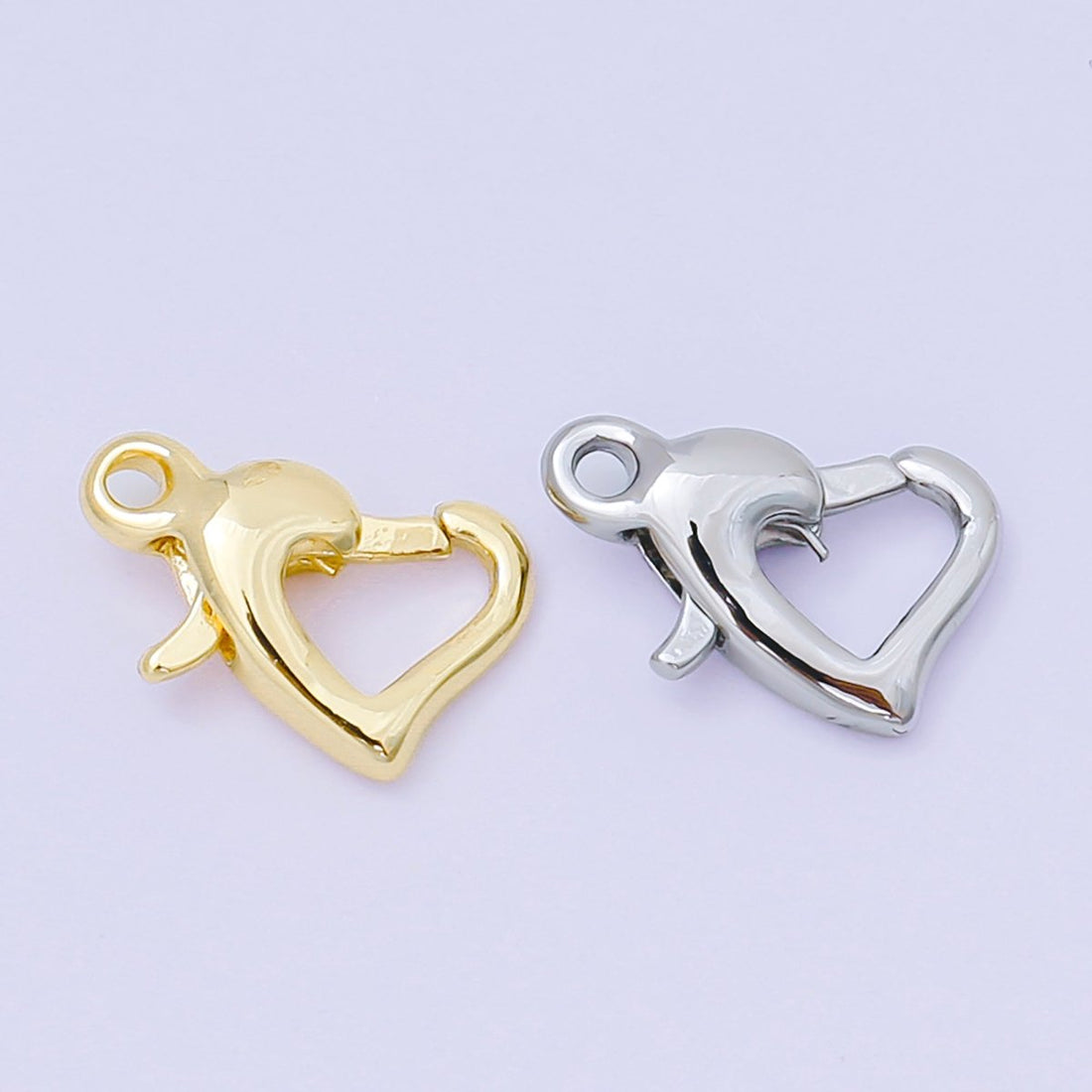 14K Gold Filled 13mm Heart Lobster Clasp Closure Finding in Gold &amp; Silver | Z1341