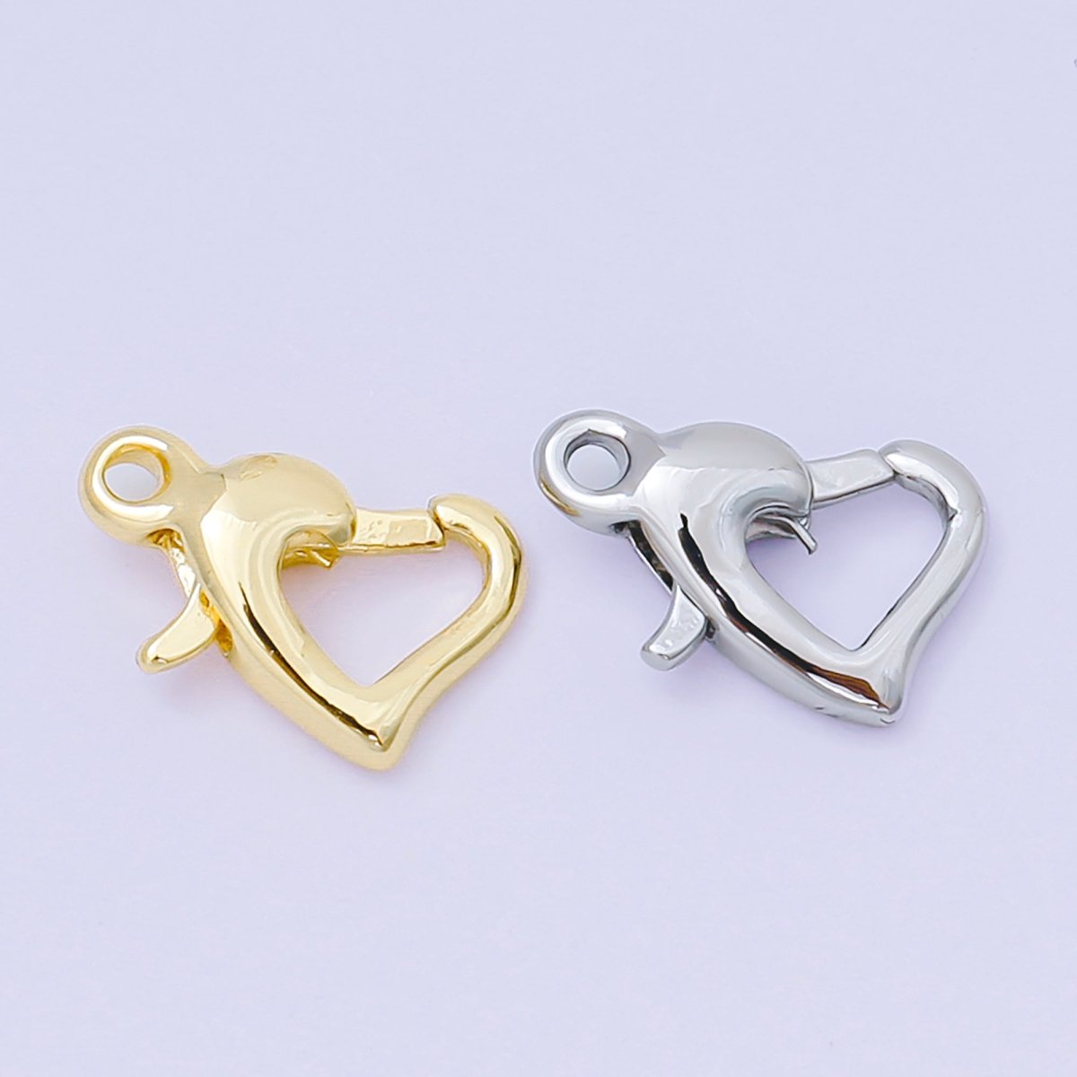 14K Gold Filled 13mm Heart Lobster Clasp Closure Finding in Gold &amp; Silver | Z1341
