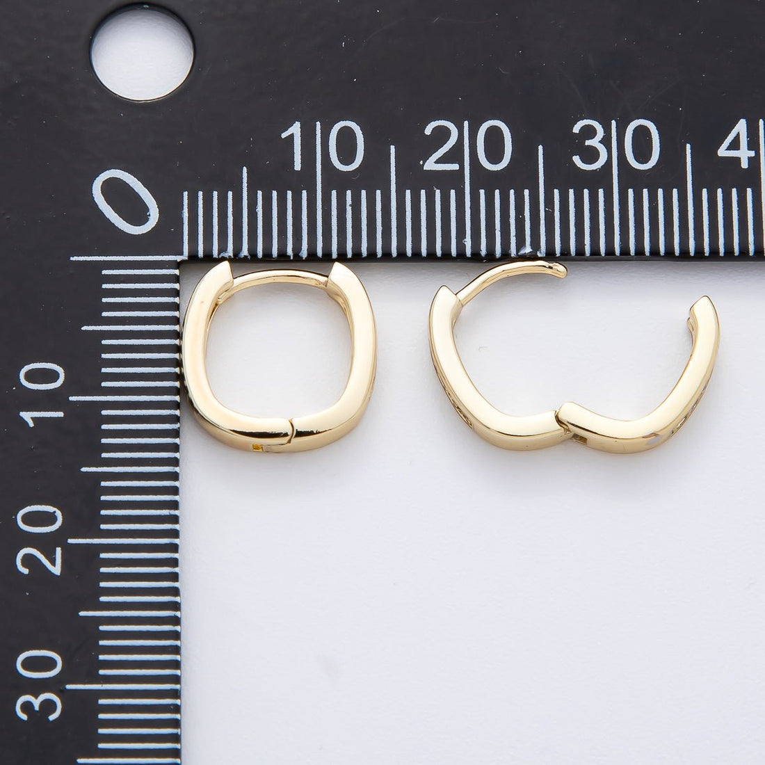14K Gold Filled 13mm Micro Paved CZ U-Shaped Huggie Earrings | AJ240
