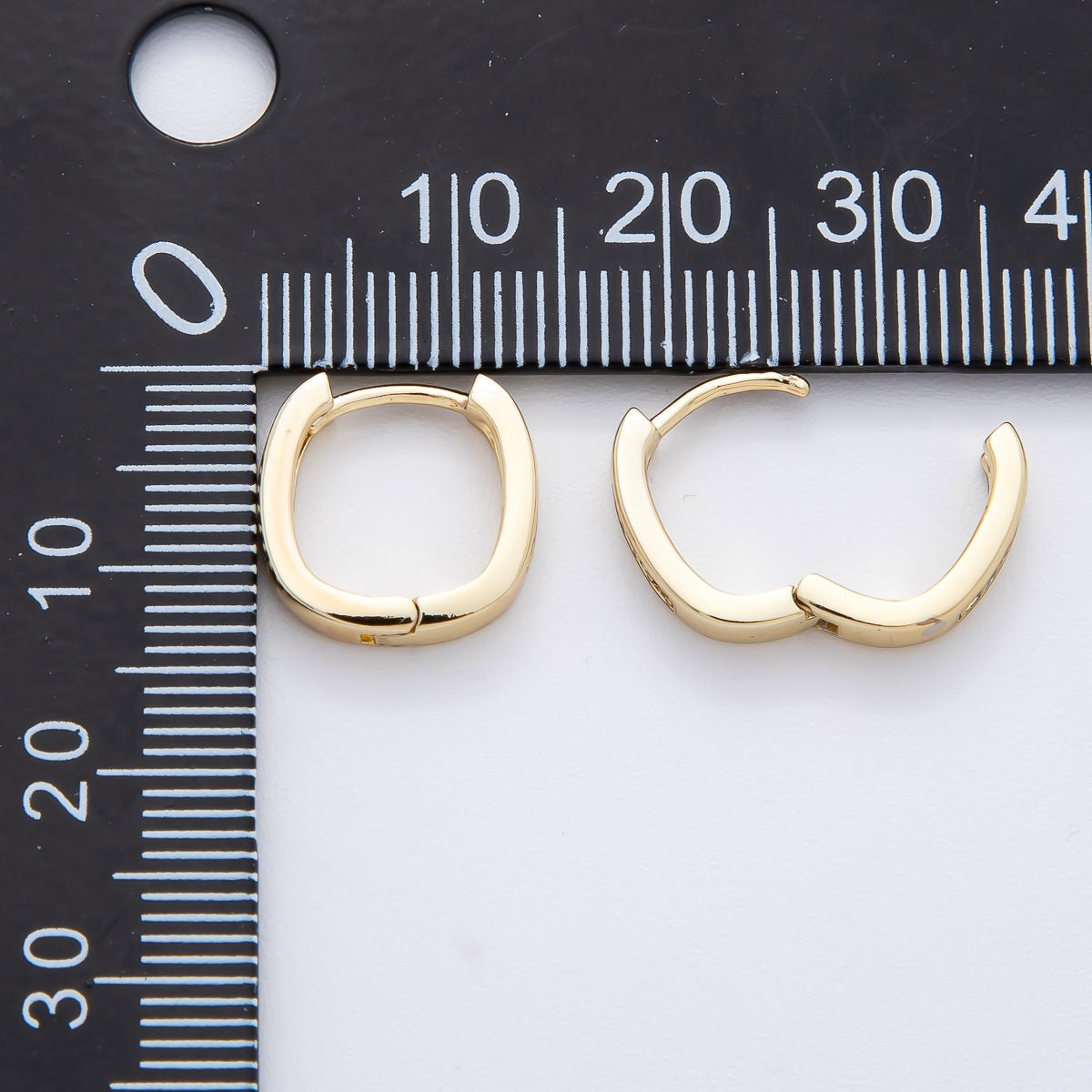 14K Gold Filled 13mm Micro Paved CZ U-Shaped Huggie Earrings | AJ240