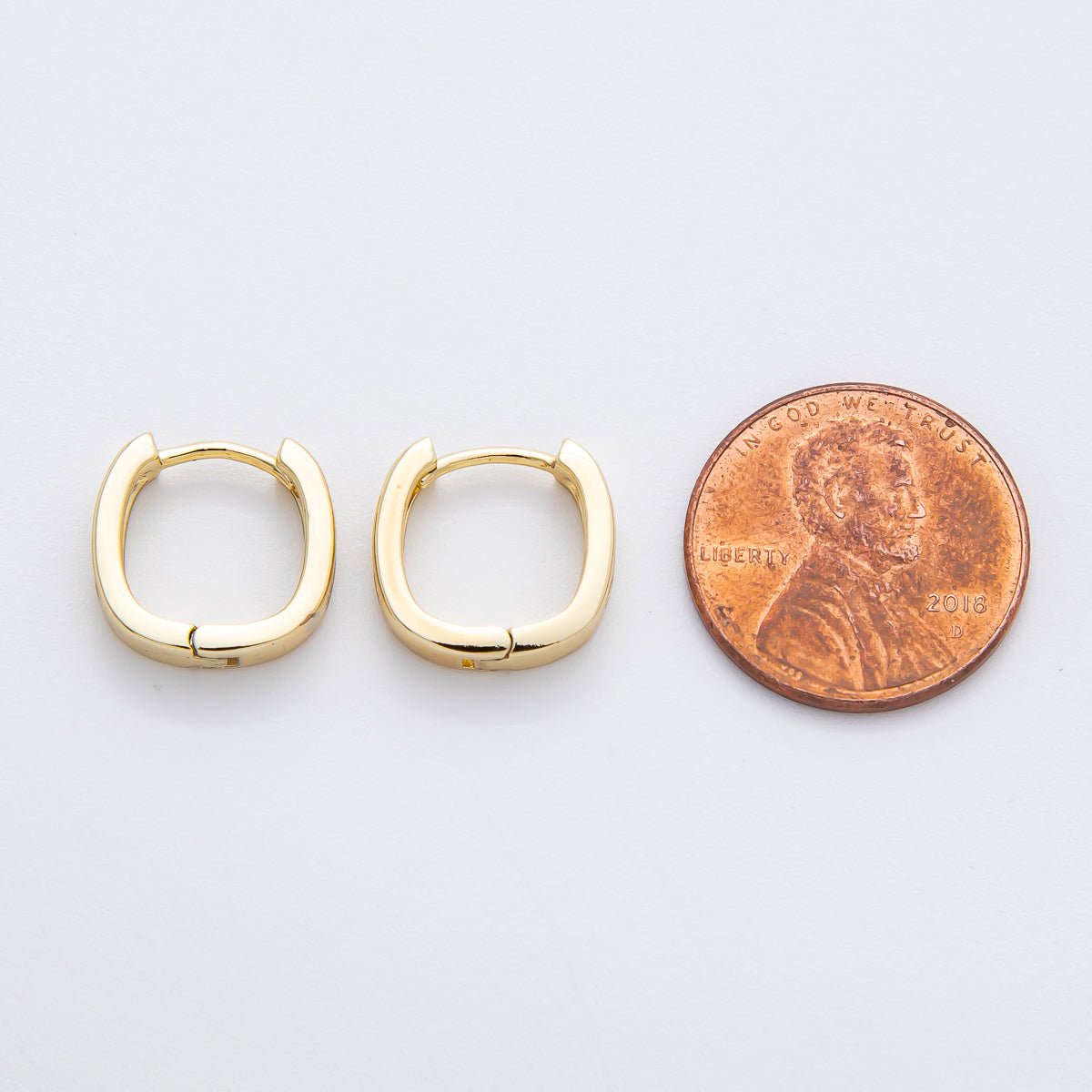 14K Gold Filled 13mm Micro Paved CZ U-Shaped Huggie Earrings | AJ240