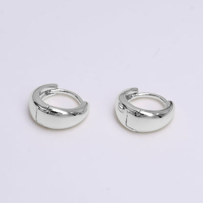 14K Gold Filled 13mm Minimalist Dome Huggie Earrings | AE578