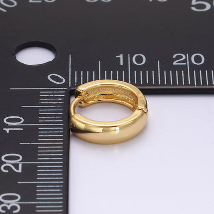 14K Gold Filled 13mm Minimalist Flat Huggie Earrings | AE1009