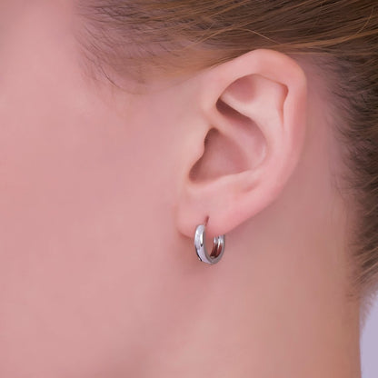 14K Gold Filled 13mm Minimalist Huggie Earrings in Gold &amp; Silver | AB1165 AD171