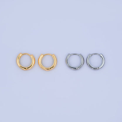 14K Gold Filled 13mm Minimalist Huggie Earrings in Gold &amp; Silver | AB1165 AD171