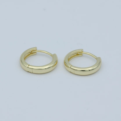 14K Gold Filled 13mm Minimalist Huggie Earrings in Gold &amp; Silver | AB1165 AD171