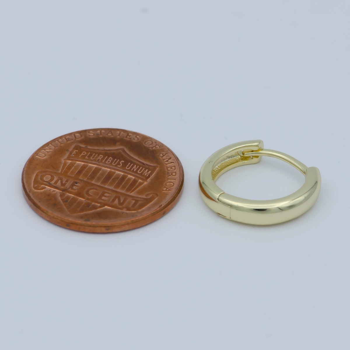 14K Gold Filled 13mm Minimalist Huggie Earrings in Gold &amp; Silver | AB1165 AD171