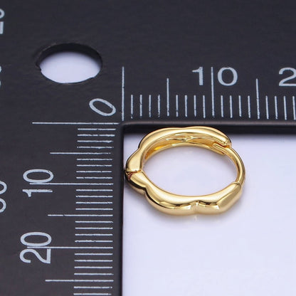 14K Gold Filled 13mm Rounded Huggie Earrings in Gold &amp; Silver | P478 P479