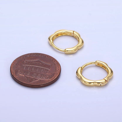 14K Gold Filled 13mm Rounded Huggie Earrings in Gold &amp; Silver | P478 P479