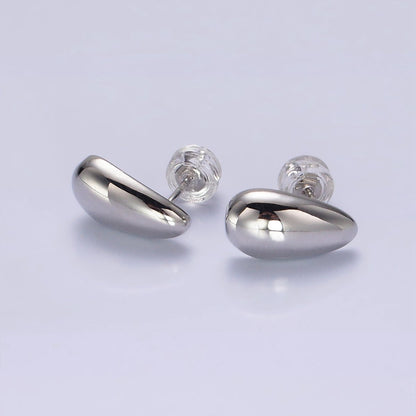 14K Gold Filled 13mm Teardrop Dome Stud Earrings in Silver &amp; Gold | AE-753 AE-754