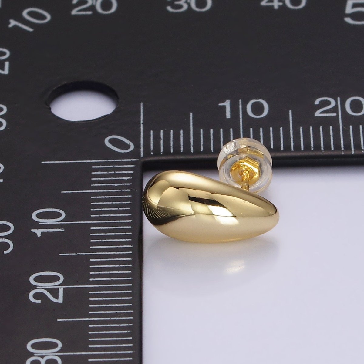 14K Gold Filled 13mm Teardrop Dome Stud Earrings in Silver &amp; Gold | AE-753 AE-754