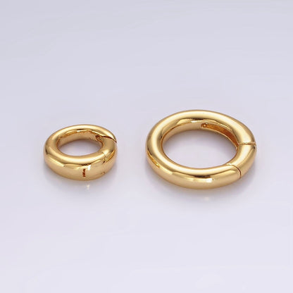 14K Gold Filled 14.5mm, 10mm Push Round Spring Gate Ring Jewelry Closure Findings Supply | Z570