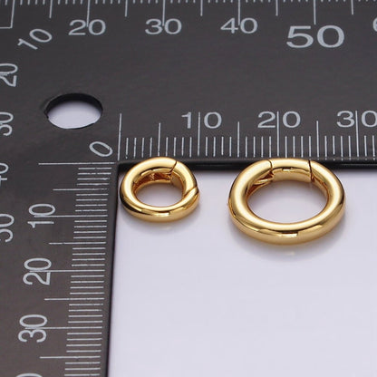 14K Gold Filled 14.5mm, 10mm Push Round Spring Gate Ring Jewelry Closure Findings Supply | Z570