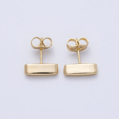 14K Gold Filled 14.5mm Minimalist Rectangular Stud Earrings | Earrings-00026