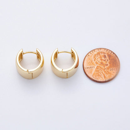14K Gold Filled 14.5mm Wide Chubby Minimalist Hoops Earrings | Earrings-00182