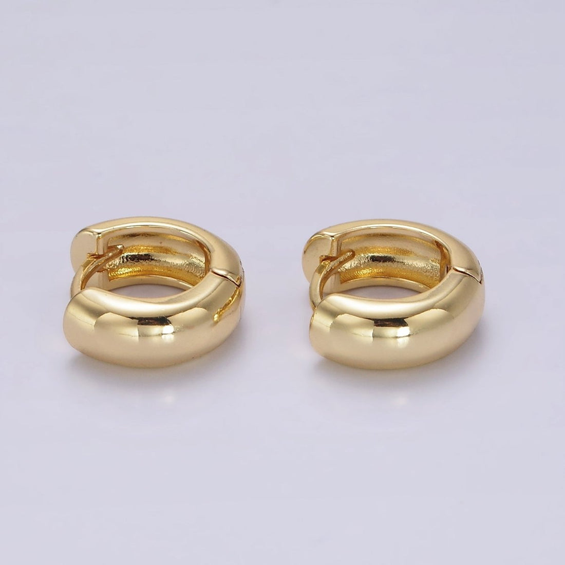 14K Gold Filled 14mm Chubby Minimalist Huggie Earrings | AE989