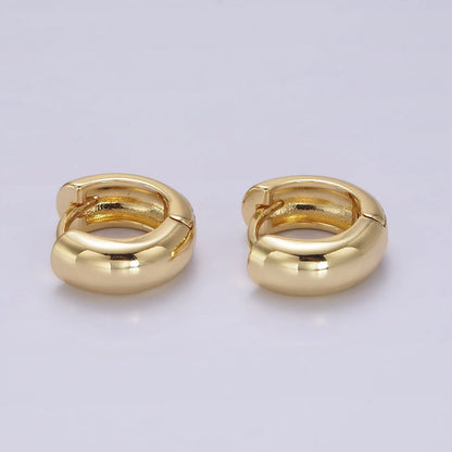 14K Gold Filled 14mm Chubby Minimalist Huggie Earrings | AE989