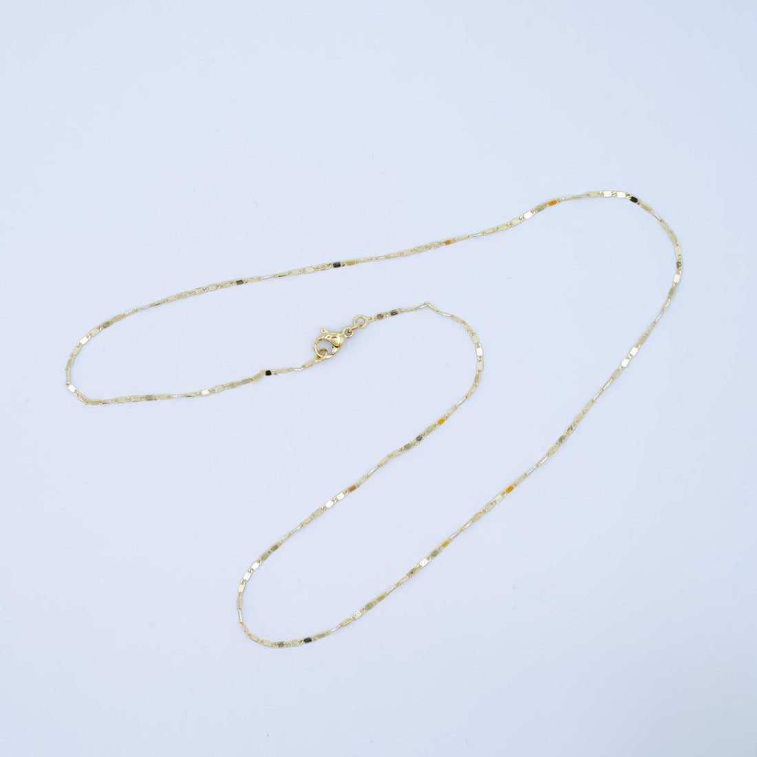14K Gold Filled 1.4mm Flat Mariner Chain Link Layering Chain Necklace | WA-2754